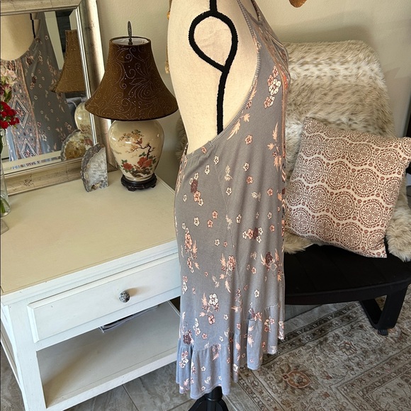 O'Neill Sonoma boho western jersey knit ribbed ruffle hem Halter Dress M L XL - Picture 7 of 13